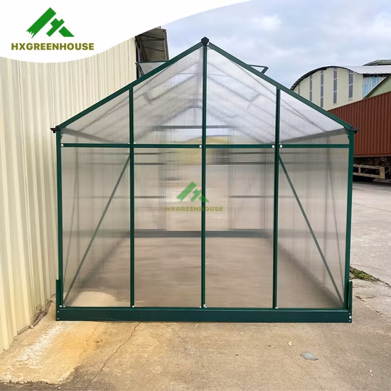 Grande serre de jardin largement utilisée avec couvercle en plastique et cadre en aluminium vert HX65120