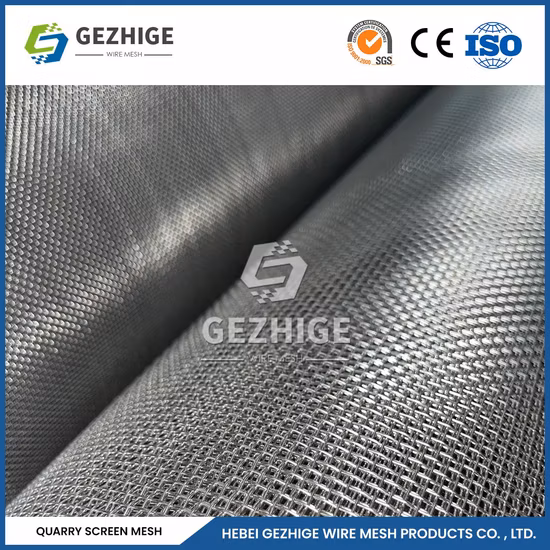 Gezhige haute résistance 65mn 45 # fil de fer en acier au manganèse tissé carrière roche trou carré serti fil maille d'écran minier